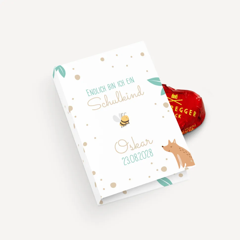 Gastgeschenk Mini Klappkarte "Tierische Buchstaben"