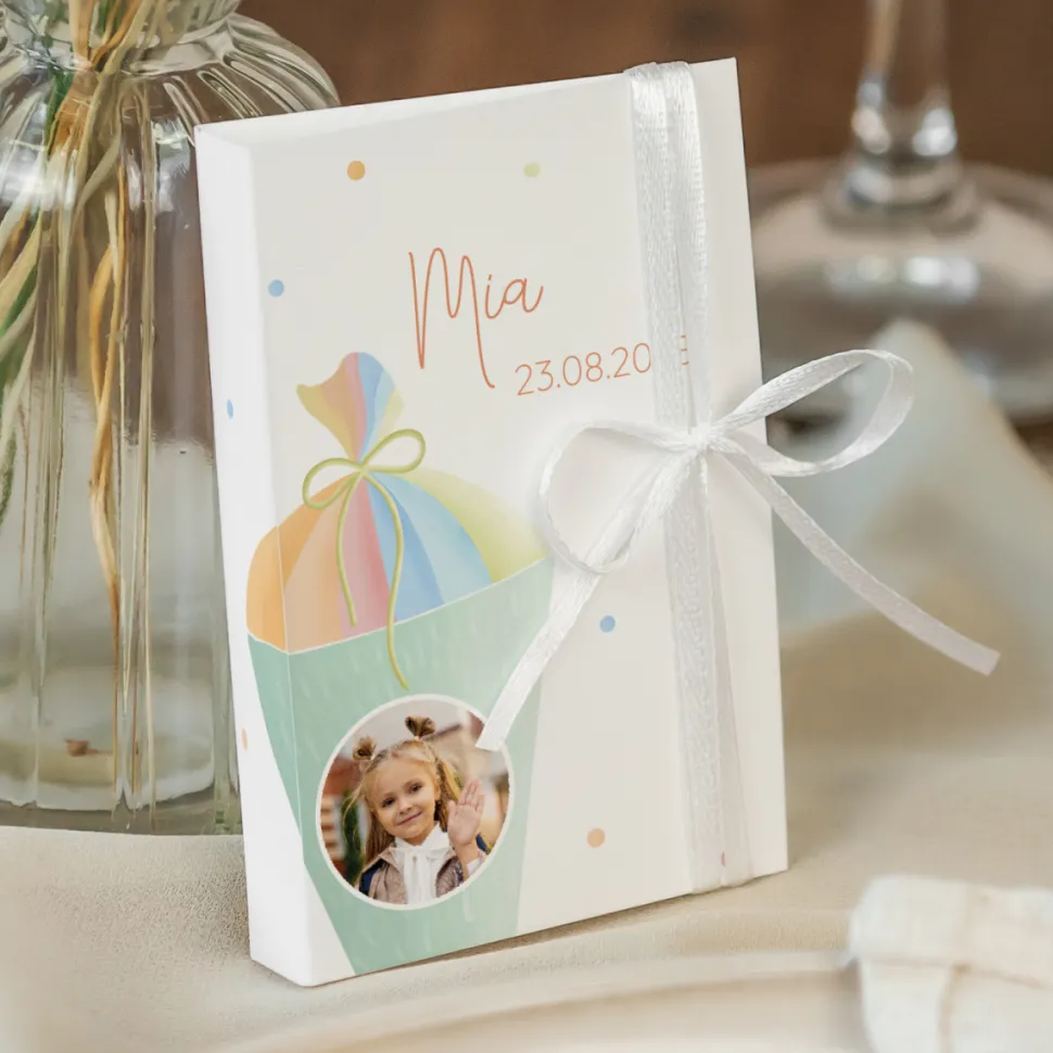 Gastgeschenk Mini Klappkarte "Zuckertüte modern"
