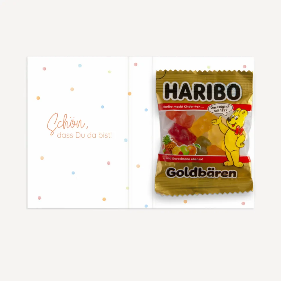 Gastgeschenk Mini Klappkarte "Zuckertüte modern"
