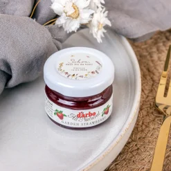 Gastgeschenk Mini Konfitüre mit Aufkleber "Wildromantische Blüten"