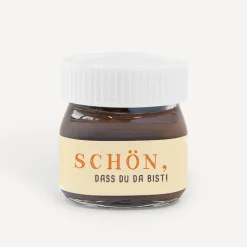 Gastgeschenk Mini Nutella Glas mit Aufkleber "Schlauer Fuchs"