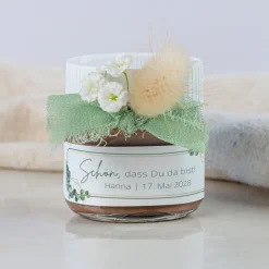 Gastgeschenk Mini Nutella Glas + Aufkleber 