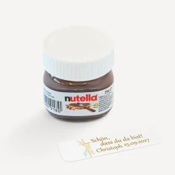 Gastgeschenk Mini Nutella Glas mit Aufkleber