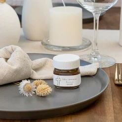 Gastgeschenk Mini Nutella Glas mit Aufkleber "Eukalyptus Kreuz"
