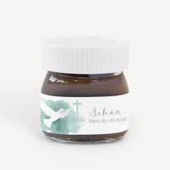Gastgeschenk Mini Nutella Glas "Taube"