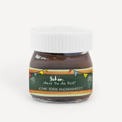 Gastgeschenk Mini Nutella Glas mit Aufkleber 