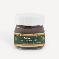 Gastgeschenk Mini Nutella Glas mit Aufkleber 