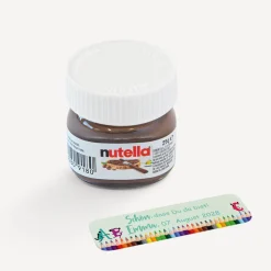 Gastgeschenk Mini Nutella Glas mit Aufkleber "Stifte ABC"