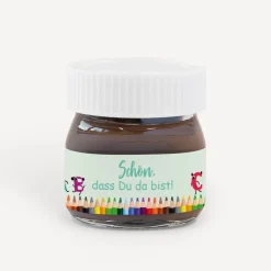 Gastgeschenk Mini Nutella Glas mit Aufkleber