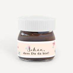 Gastgeschenk Mini Nutella Glas mit Aufkleber 