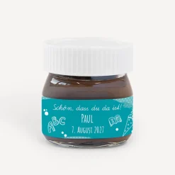 Gastgeschenk Mini Nutella Glas mit Aufkleber 