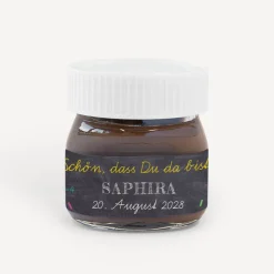 Gastgeschenk Mini Nutella Glas mit Aufkleber