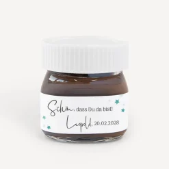 Gastgeschenk Mini Nutella Glas "Sterne"