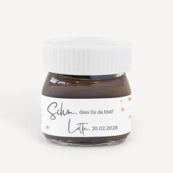 Gastgeschenk Mini Nutella Glas "Sterne"