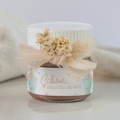 Gastgeschenk Mini Nutella Glas mit Aufkleber