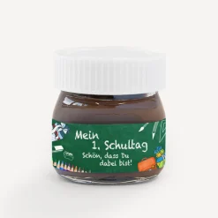 Gastgeschenk Mini Nutella Glas mit Aufkleber