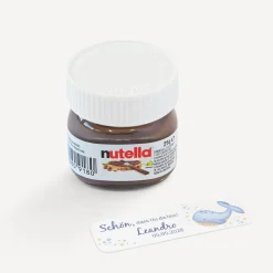 Gastgeschenk Mini Nutella Glas mit Aufkleber "Wal Willy"