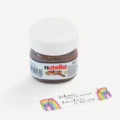 Gastgeschenk Mini Nutella Glas mit Aufkleber