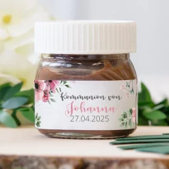 Gastgeschenk Mini Nutella Glas + Aufkleber Bohemian Summer