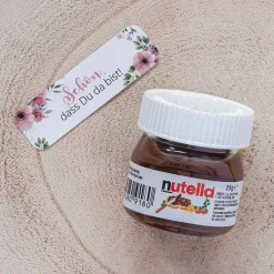 Gastgeschenk Mini Nutella Glas + Aufkleber Bohemian Summer