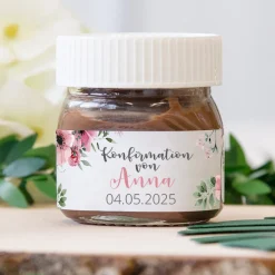 Gastgeschenk Mini Nutella Glas + Aufkleber Bohemian Summer