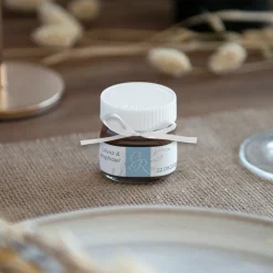 Gastgeschenk Mini Nutella Glas mit Aufkleber "Initialen"