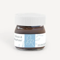 Gastgeschenk Mini Nutella Glas mit Aufkleber "Initialen"