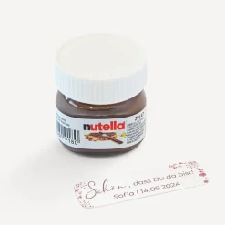 Gastgeschenk Mini Nutella Glas + Aufkleber 
