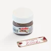 Gastgeschenk Mini Nutella Glas + Aufkleber Vintage rote Blumen