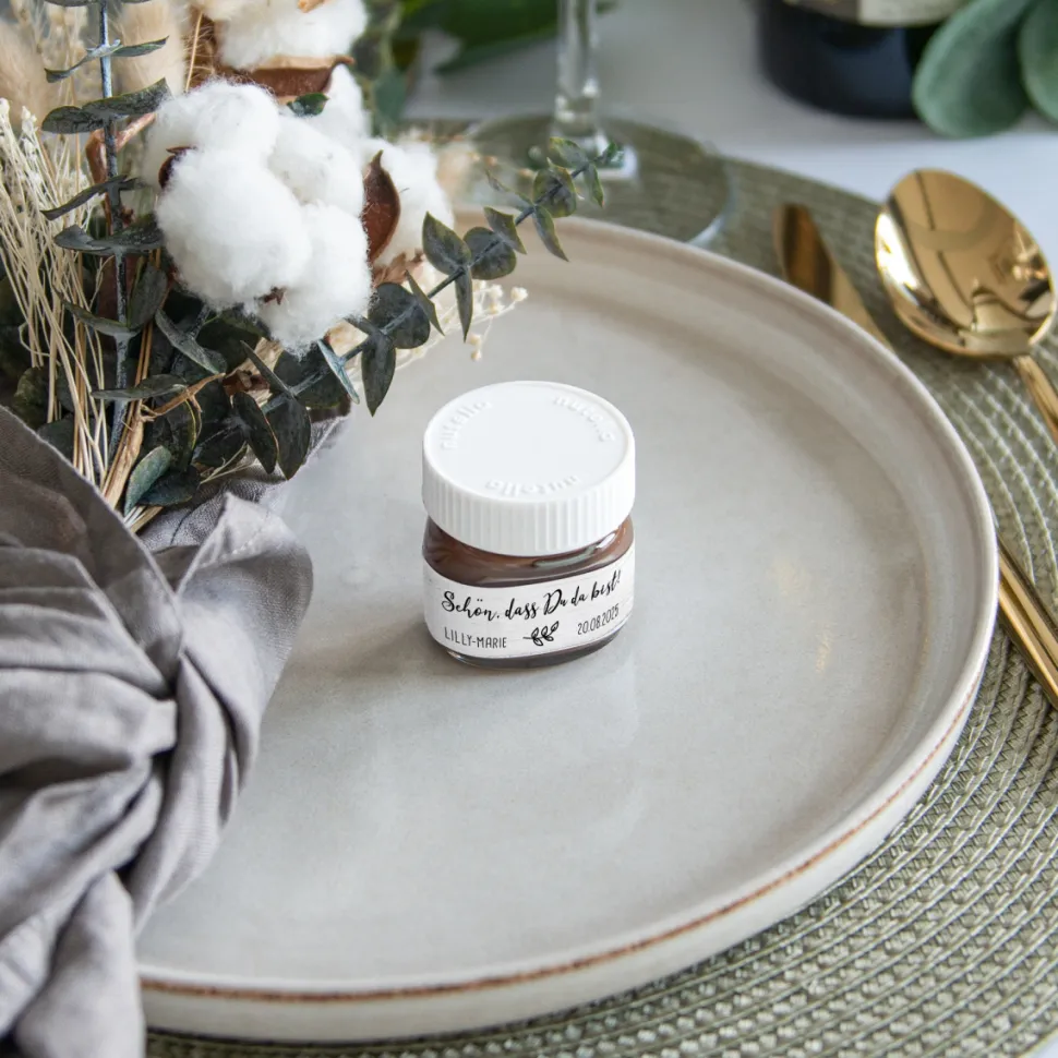 Gastgeschenk Mini Nutella Glas "Doodle"