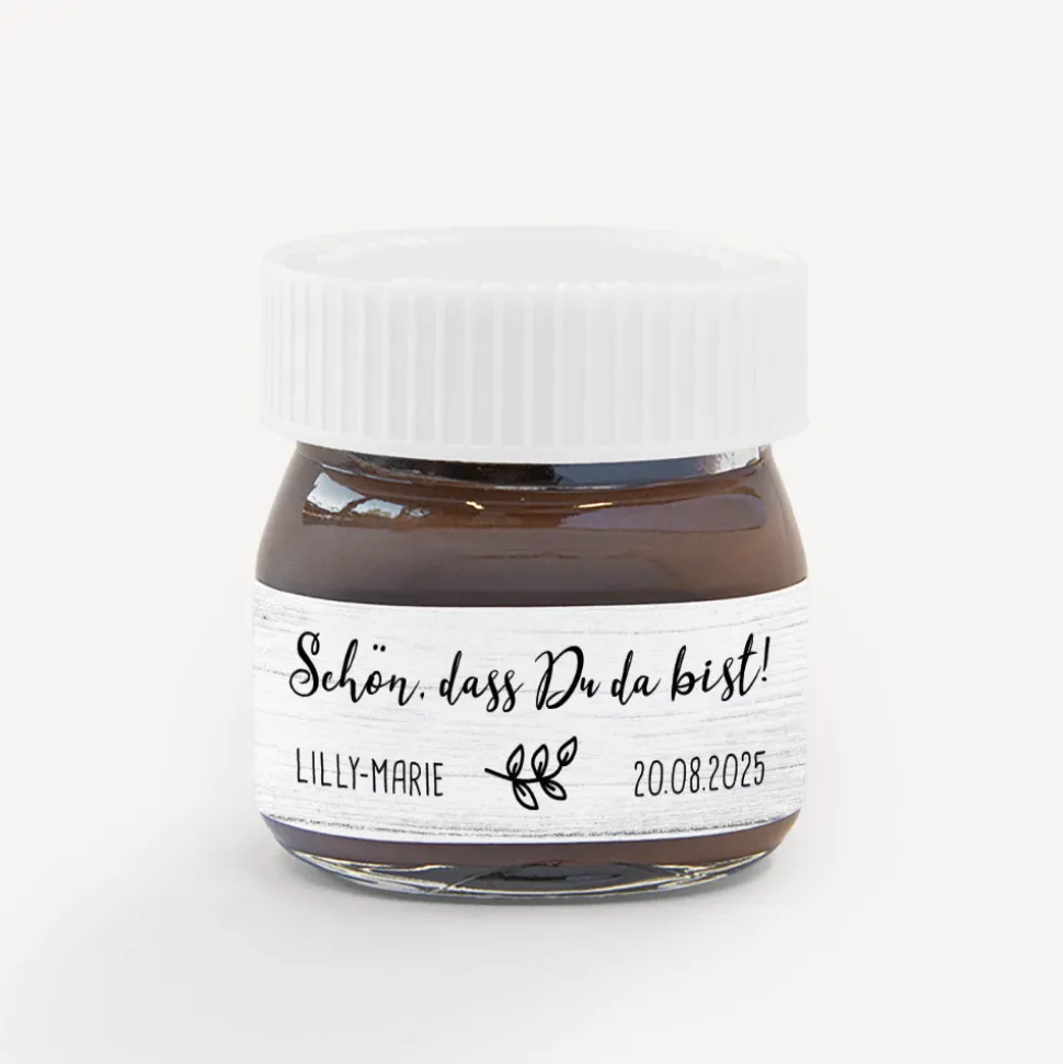 Gastgeschenk Mini Nutella Glas "Doodle"