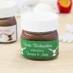 Gastgeschenk Mini Nutella Glas mit Aufkleber 