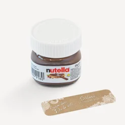 Gastgeschenk Mini Nutella Glas + Aufkleber Vintage Spitze