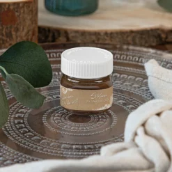 Gastgeschenk Mini Nutella Glas + Aufkleber Vintage Spitze