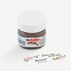 Gastgeschenk Mini Nutella Glas + Aufkleber