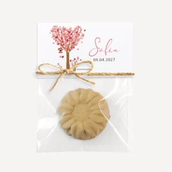 Gastgeschenk Samenbombe + Etikett "Baum Herzen" mit Juteband