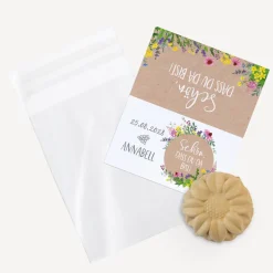 Gastgeschenk Samenbombe + Etikett "Wildblumen"