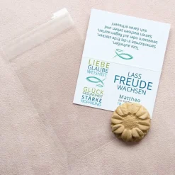 Gastgeschenk Samenbombe Konfirmation Junge + Etikett Liebe Glaube Weisheit