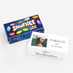Gastgeschenk SMARTIES mini mit Banderole "Green Magic"