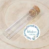 Gastgeschenk Taufe Glasröhrchen + Aufkleber Anker mit Kranz