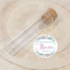 Gastgeschenk Taufe Glasröhrchen + Aufkleber Kranz Aquarell