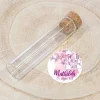 Gastgeschenk Taufe Glasröhrchen + Aufkleber Mädchen Aquarell