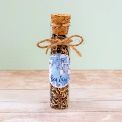 Gastgeschenk Taufe Glasröhrchen + Aufkleber Junge Aquarell