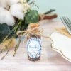Gastgeschenk Taufe Mini Glasröhrchen + Aufkleber Anker mit Kranz