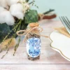 Gastgeschenk Taufe Mini Glasröhrchen + Aufkleber Junge Aquarell