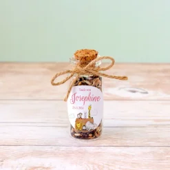 Gastgeschenk Taufe Mini Glasröhrchen + Aufkleber Arche Noah