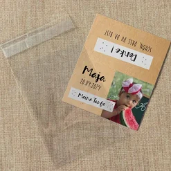 Gastgeschenk Taufe Tüte transparent + Etikett "Foto"