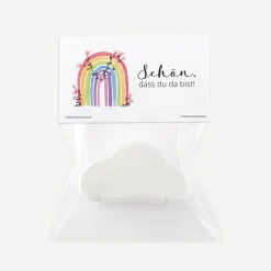 Gastgeschenk Tüte transparent mit Etikett
