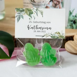 Gastgeschenk Tüte transparent mit Etikett 
