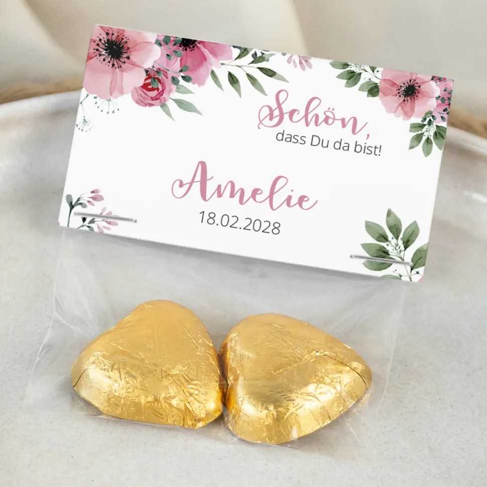 Gastgeschenk Tüte transparent mit Etikett "Bohemian Summer"